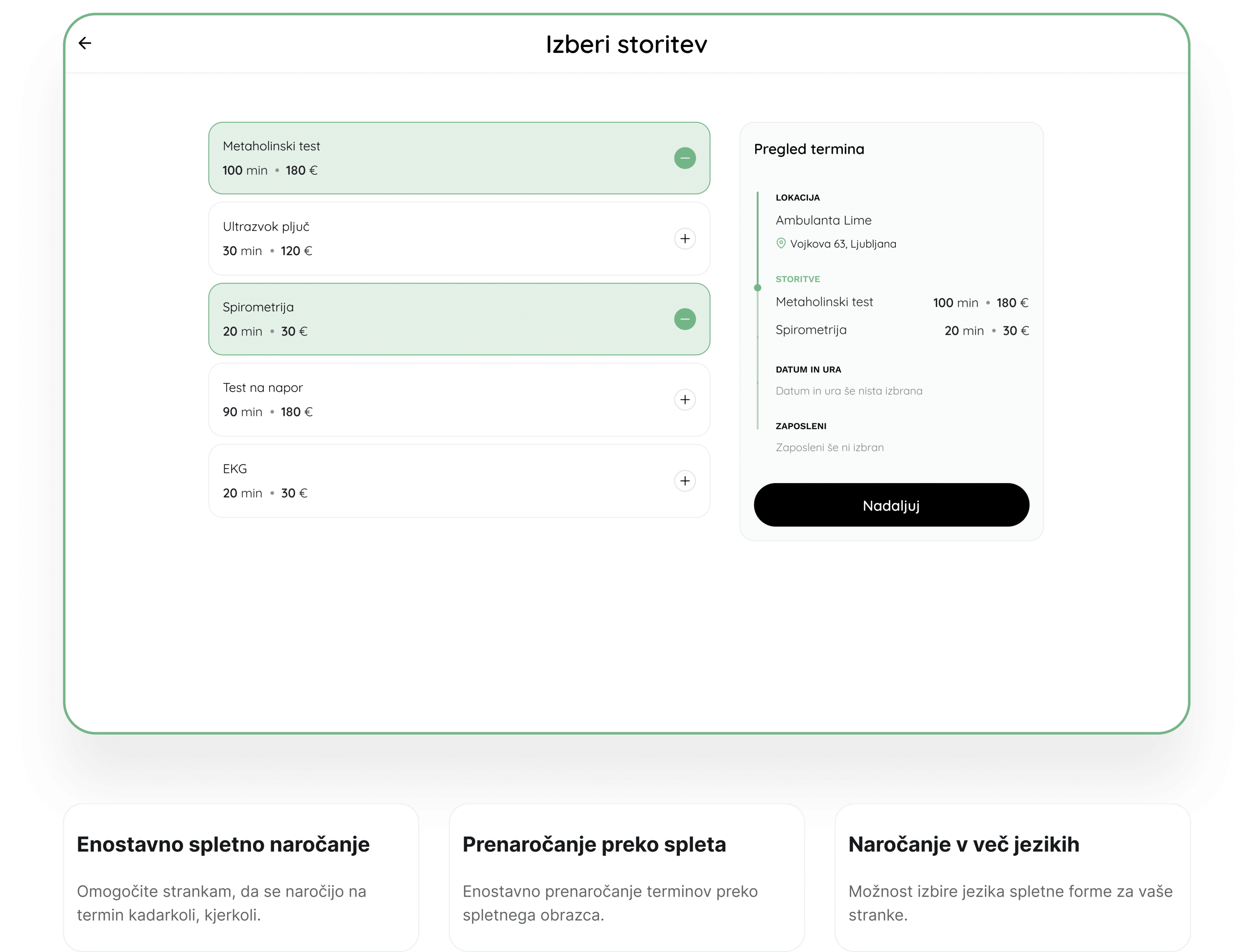 lime booking - naročanje na termine - spletno naročanje - sistem za naročanje - avtomatsko obveščanje
